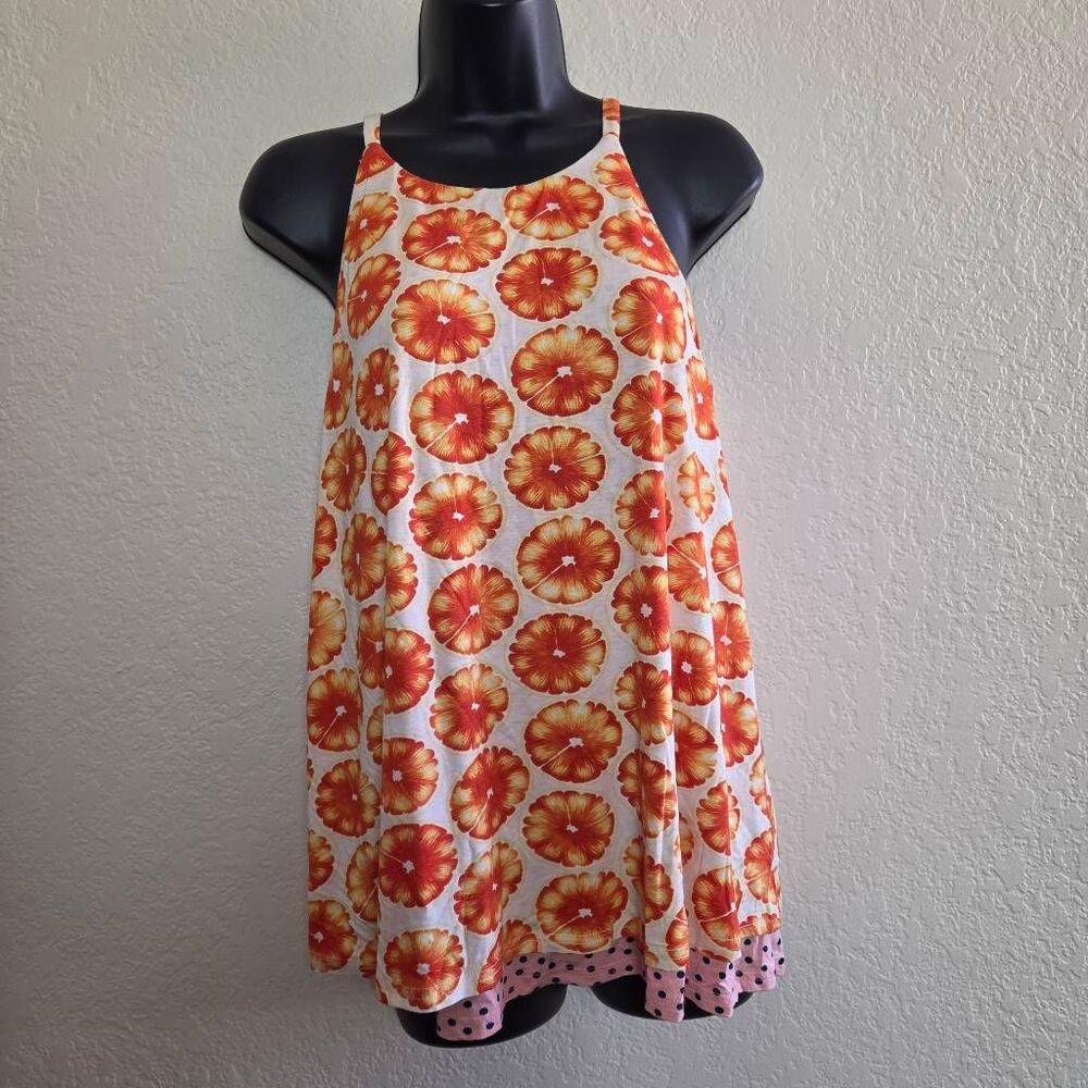 Porridge Anthropologie Orange Polka Dot Swing Tank Top - Picture 2 of 7